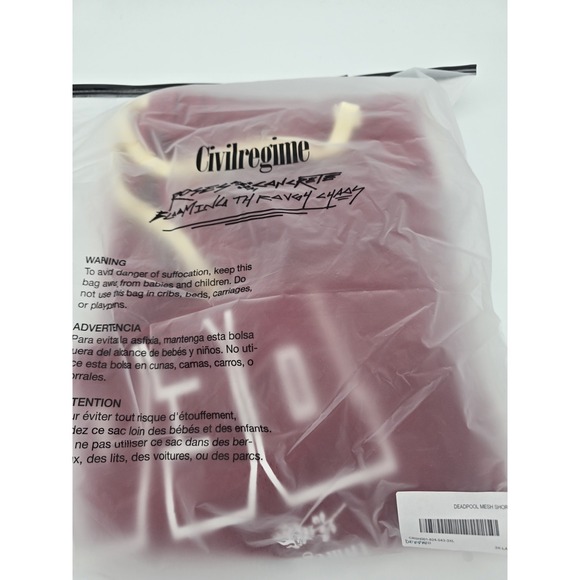 Deadpool X Civil Regime Marvel Red Mesh Shorts 3XL New In Original Packaging - Picture 9 of 11